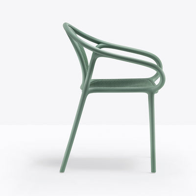 Fauteuil Remind vert de gris vue de profil