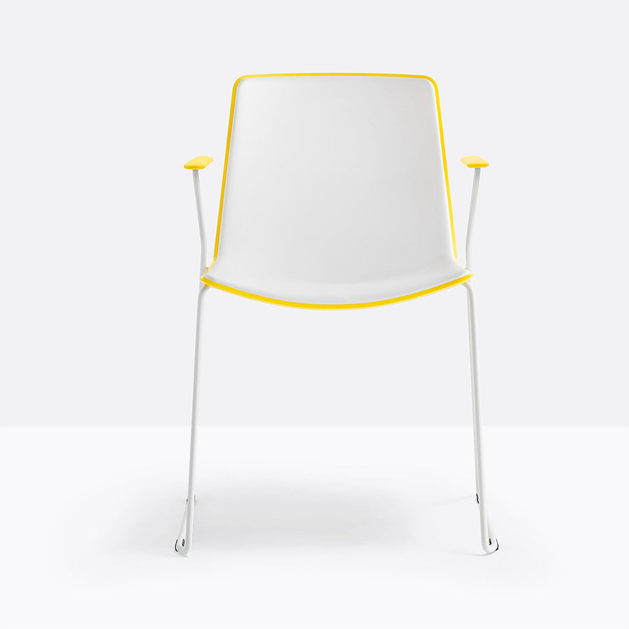 Fauteuil Tweet luge Pedrali blanc et jaune