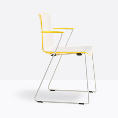 Fauteuil Tweet luge blanc et jaune vue de profil