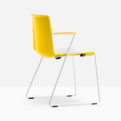 Fauteuil Tweet luge blanc et jaune vue de dos