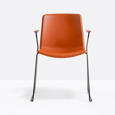 Fauteuil Tweet luge orange, structure noire