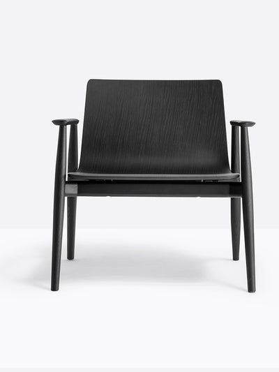 Fauteuil lounge Malmö noir vue de face