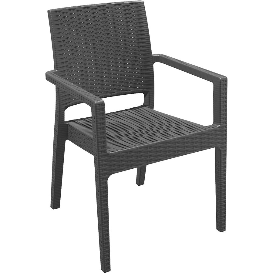 Fauteuil Carbone — fauteuil de terrasse monobloc imitation rotin à accoudoirs
