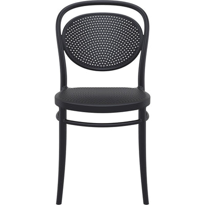 Chaise Onyx — chaise monobloc à dossier ajouré ventilé, coloris Noir