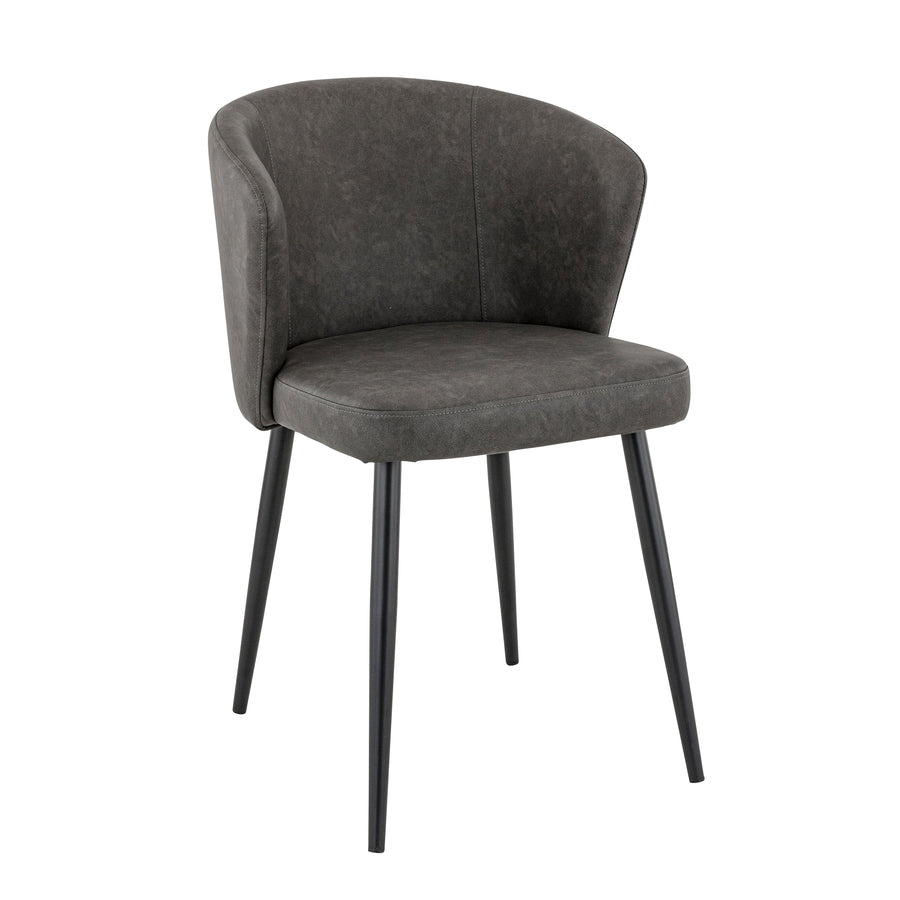 Chaise Colette — chaise de brasserie métal noir à assise similicuir nettoyable