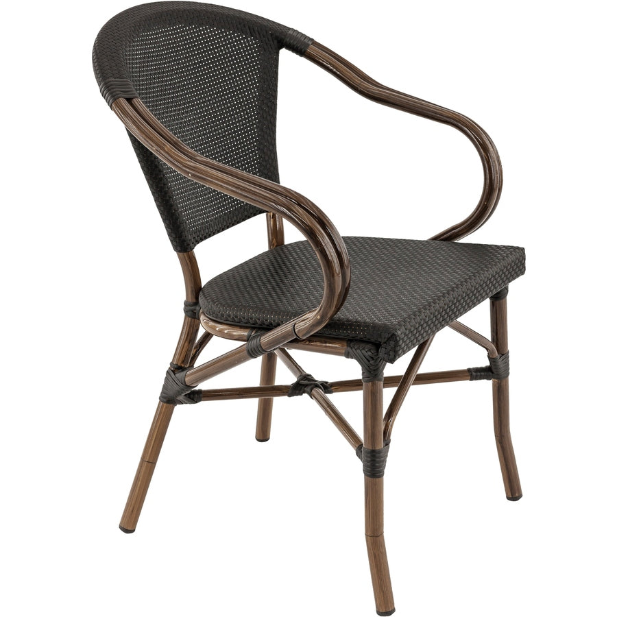 Fauteuil Malte — fauteuil de terrasse aluminium foncé à Textilène dense