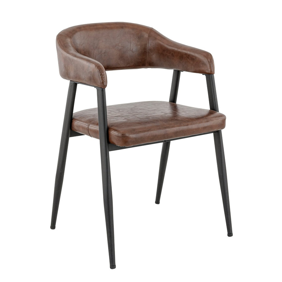 Fauteuil Bali — fauteuil de restaurant compact métal noir à accoudoirs