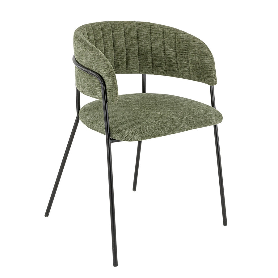 Fauteuil Milo — fauteuil de restaurant à structure acier noir et garniture tissu Aragon