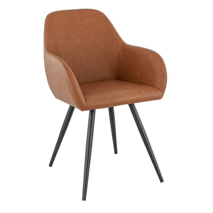Fauteuil Arnold — fauteuil de restaurant métal à accoudoirs et similicuir Colorado