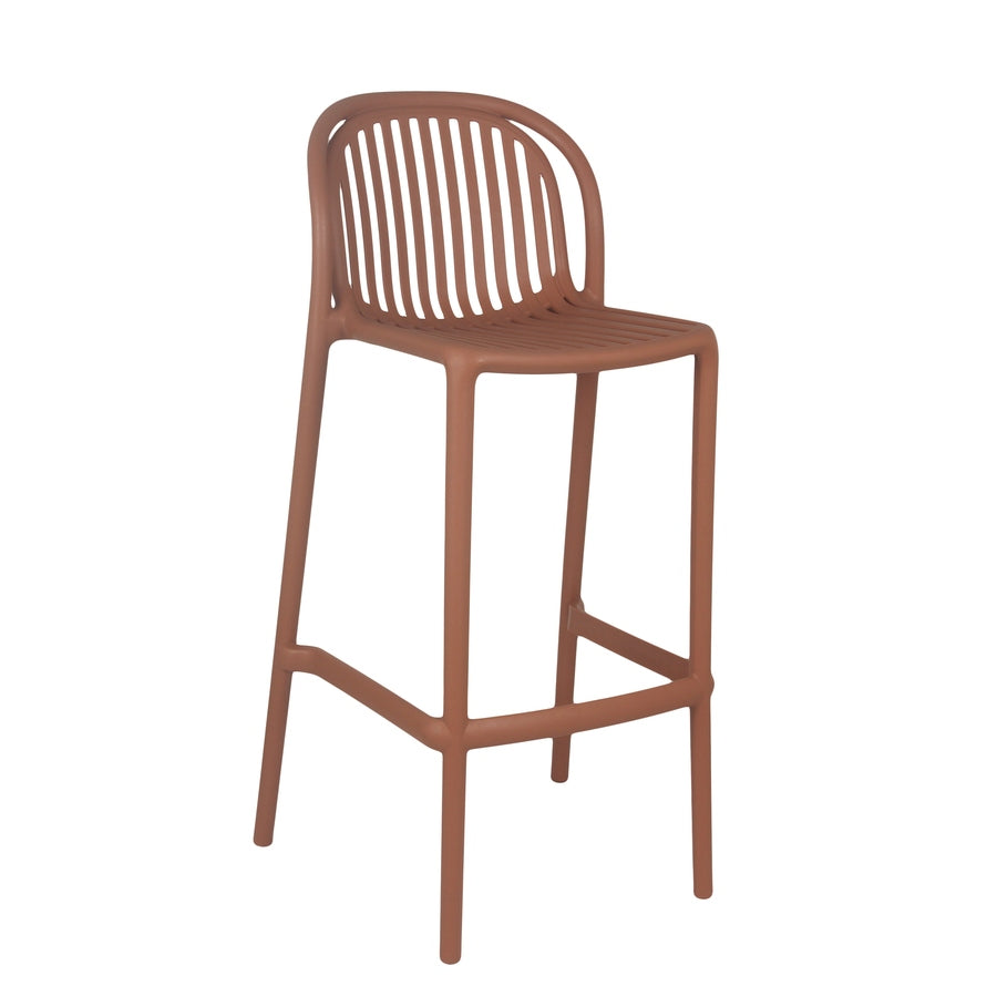 Tabouret Valence — tabouret de bar de terrasse monobloc à dossier aéré