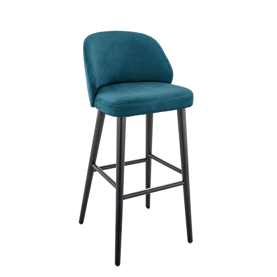 Tabouret Timeo — tabouret de bar d'hôtel en velours Monolith et hêtre massif