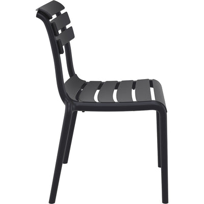 Chaise Lierre — chaise de terrasse monobloc à dossier ajouré, coloris Noir