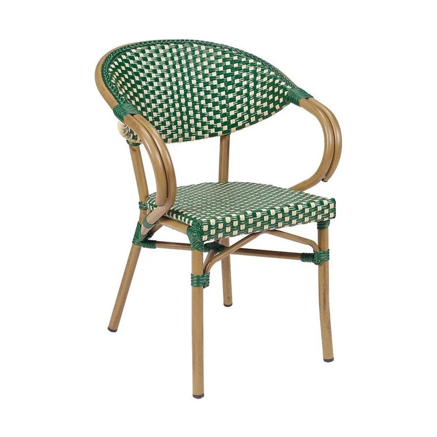 Fauteuil Paris 9 — fauteuil bistrot de terrasse à accoudoirs sur aluminium tressé