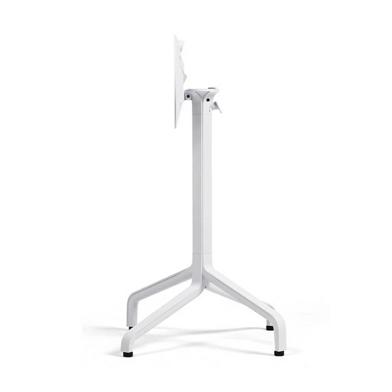 Piètement Frasca 73 cm rabattable — base aluminium pliante et encastrable