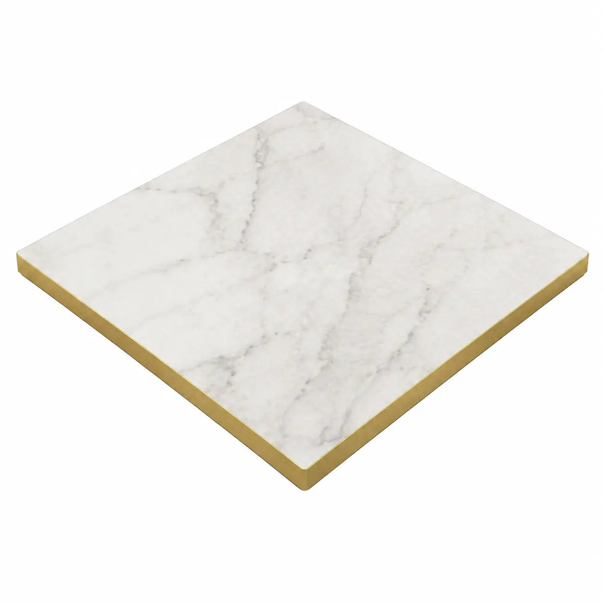 Plateau de table Capri carré – Chant PVC effet laiton