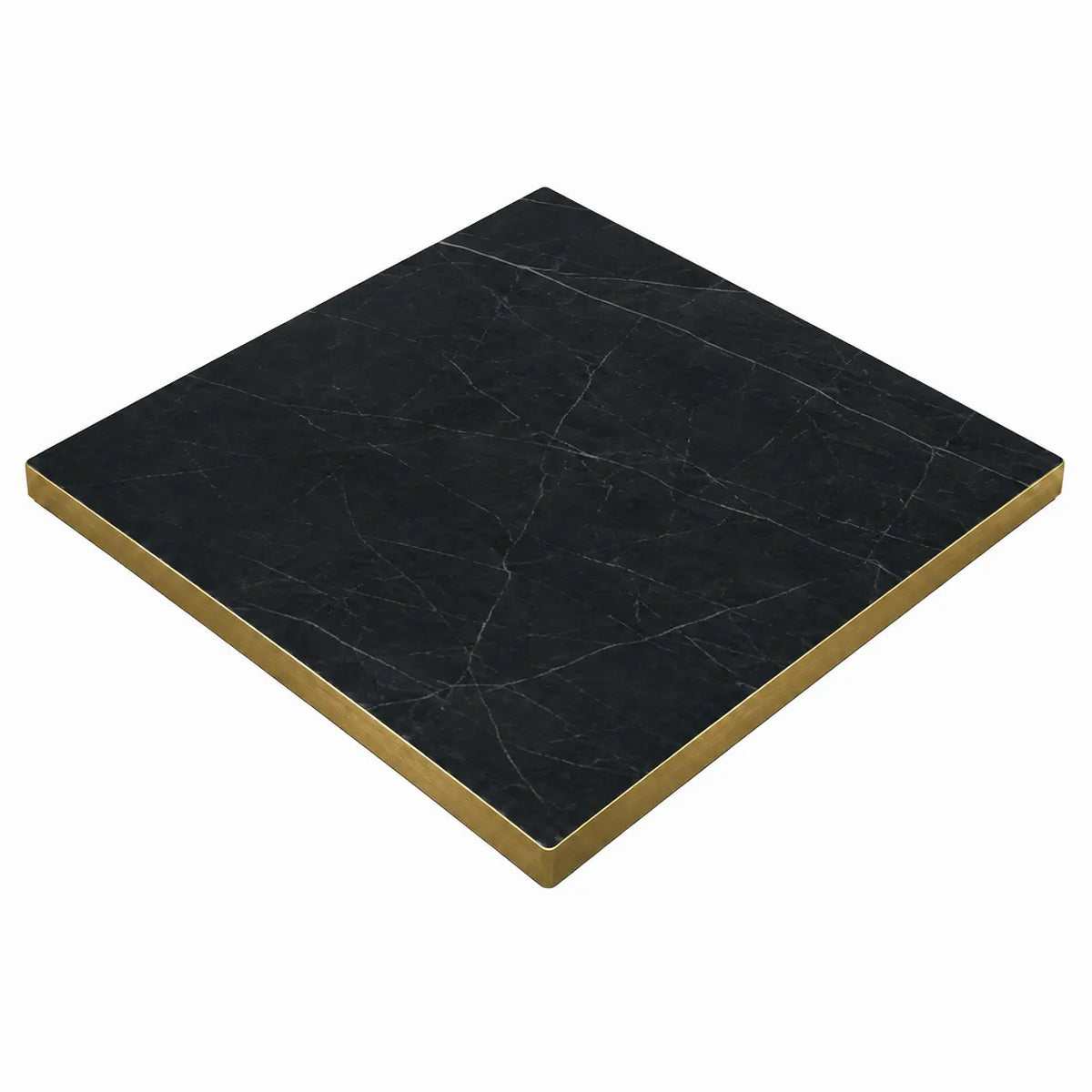 Plateau de table Capri carré – Chant PVC effet laiton