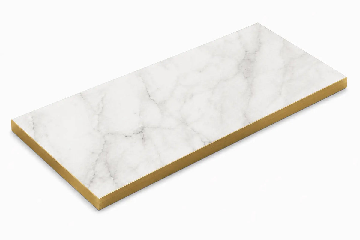 Plateau de table Capri rectangle – Chant PVC effet laiton