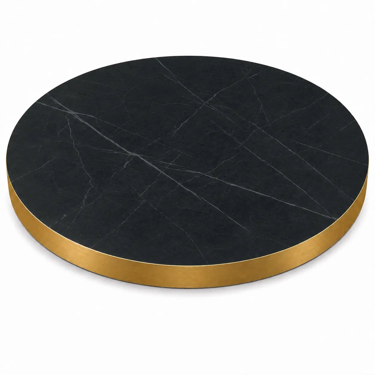 Plateau de table Capri rond – Chant PVC effet laiton