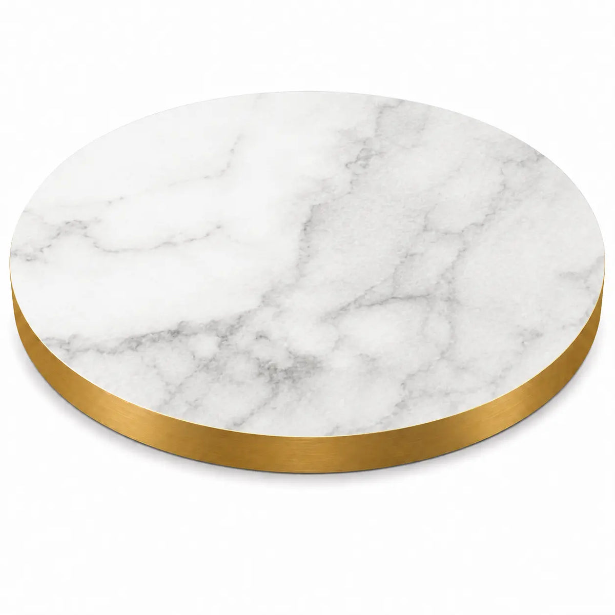 Plateau de table Capri rond – Chant PVC effet laiton