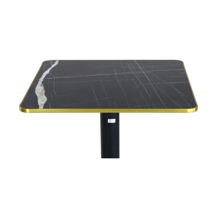 Plateau compact bistro carré — plateau HPL 12 mm à cadre aluminium protecteur