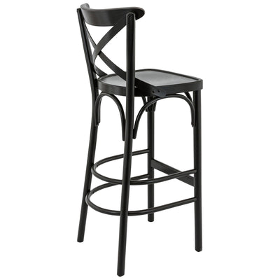 Tabouret Aliya — tabouret de bar à vin à dossier en X, coloris Chêne Noir