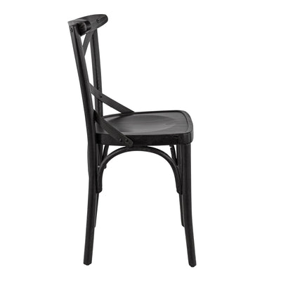 Chaise Aliya — chaise de brasserie à dossier en X, coloris Chêne Noir