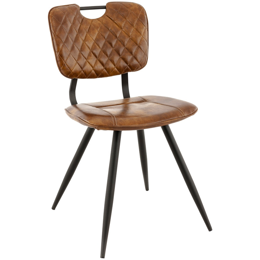 Chaise Aube — chaise de restaurant métal à dossier quilté et pieds effilés