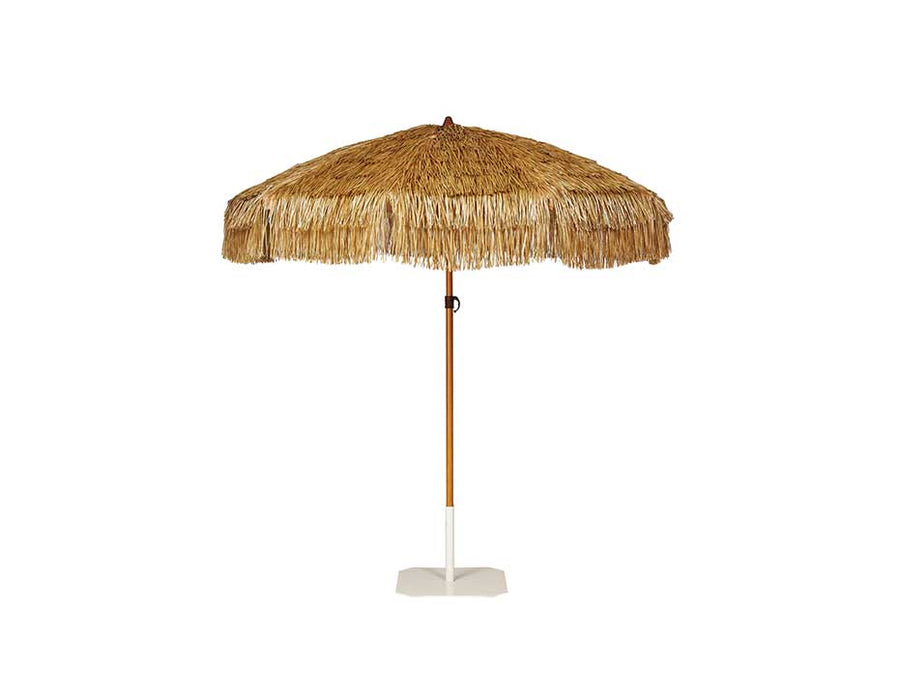 Parasol Manila — parasol de terrasse à mât acier finition imitation bois