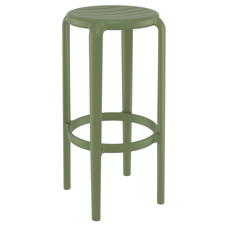 Tabouret Noma — tabouret de comptoir monobloc compact à silhouette resserrée