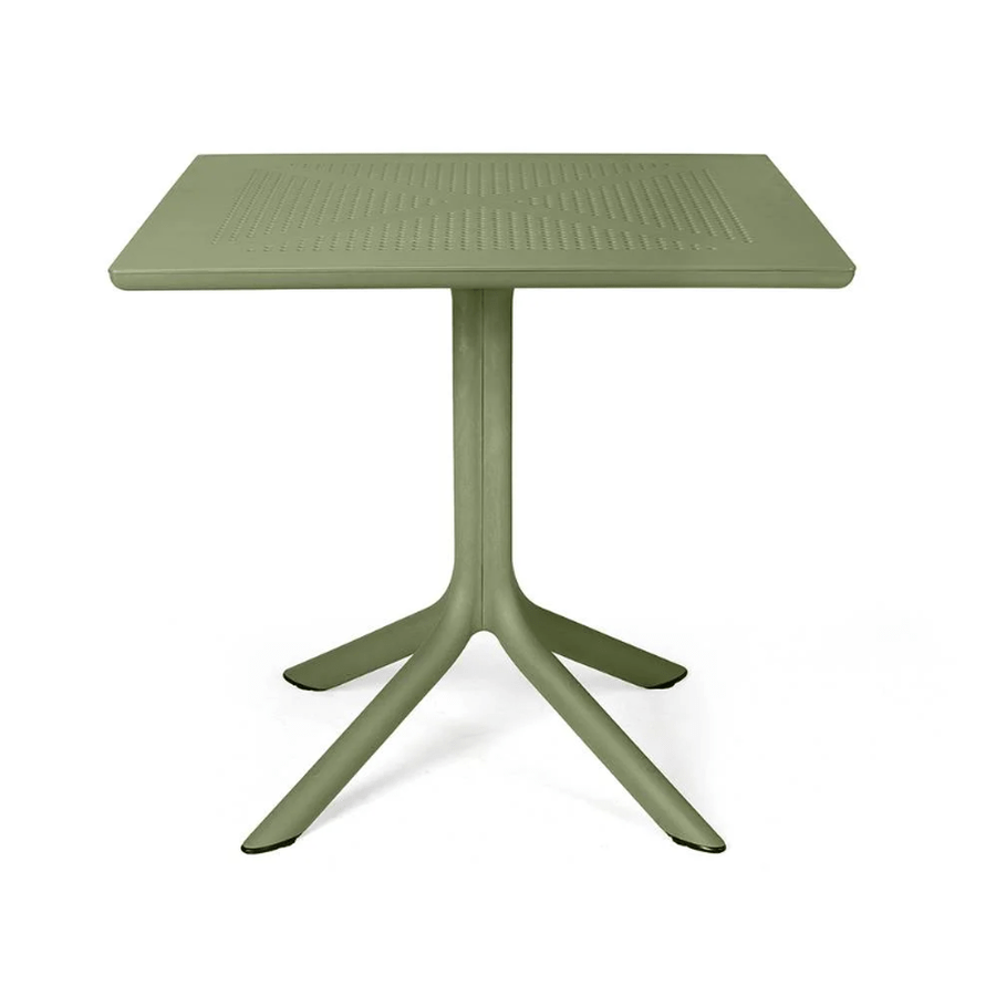 Table Clip — table de terrasse à plateau DurelTOP et pied central quatre branches
