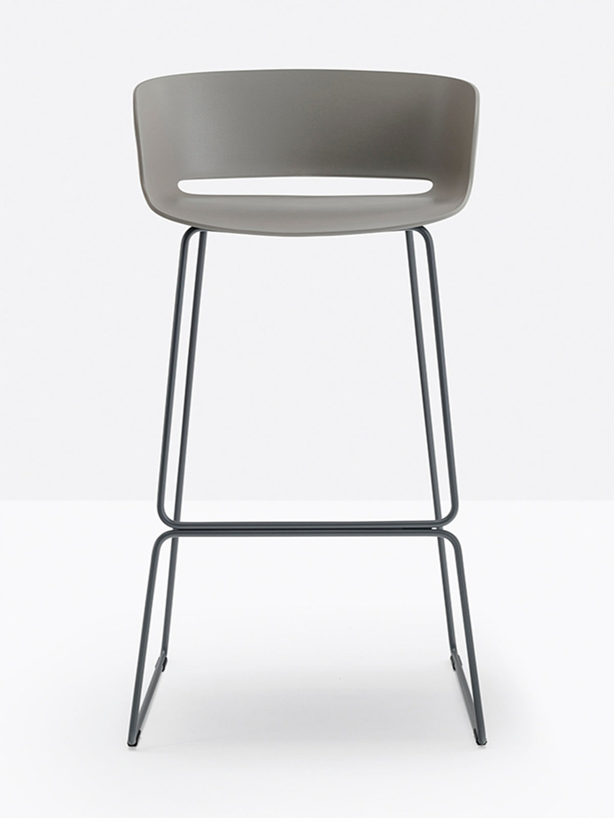 Tabouret de bar Babila Pedrali gris, structure anthracite