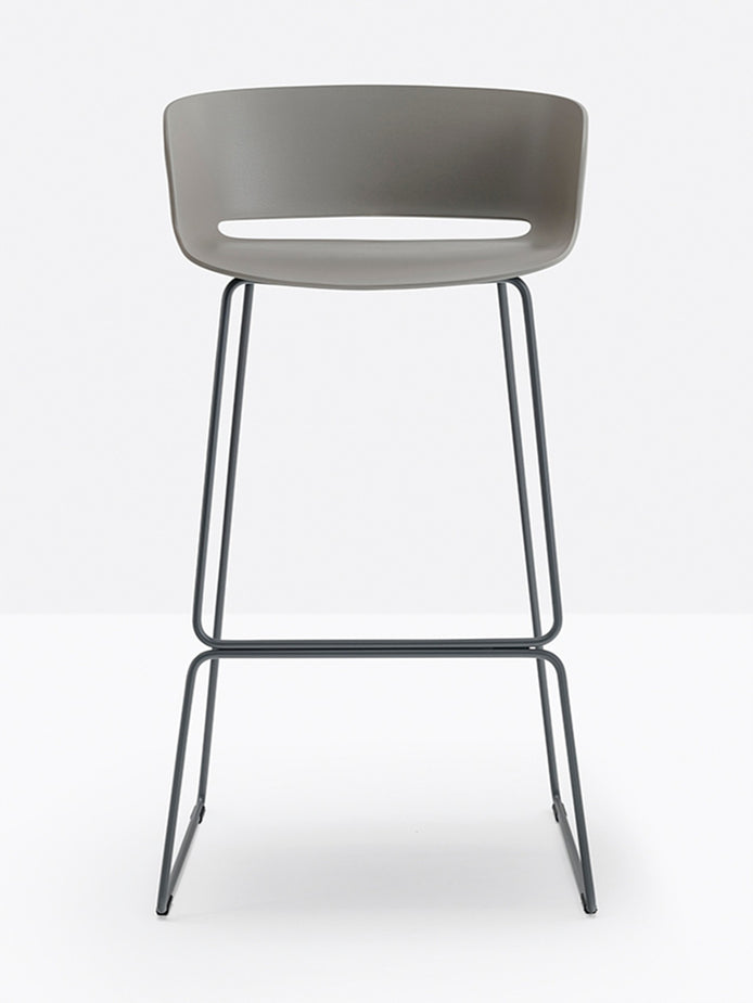 Tabouret de bar Babila Pedrali gris, structure anthracite