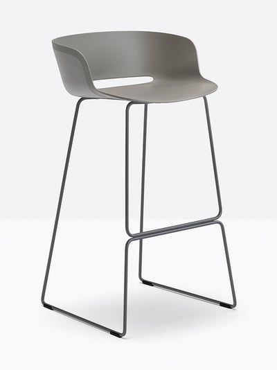 Tabouret Babila gris vue de trois quarts