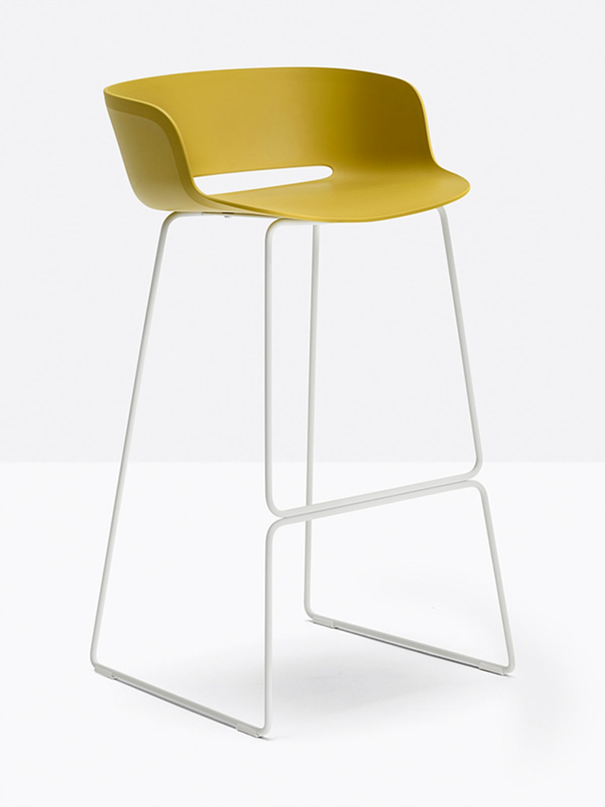 Tabouret Babila jaune vue de trois quarts