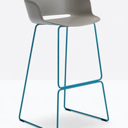 Tabouret de bar Babila gris, structure bleue