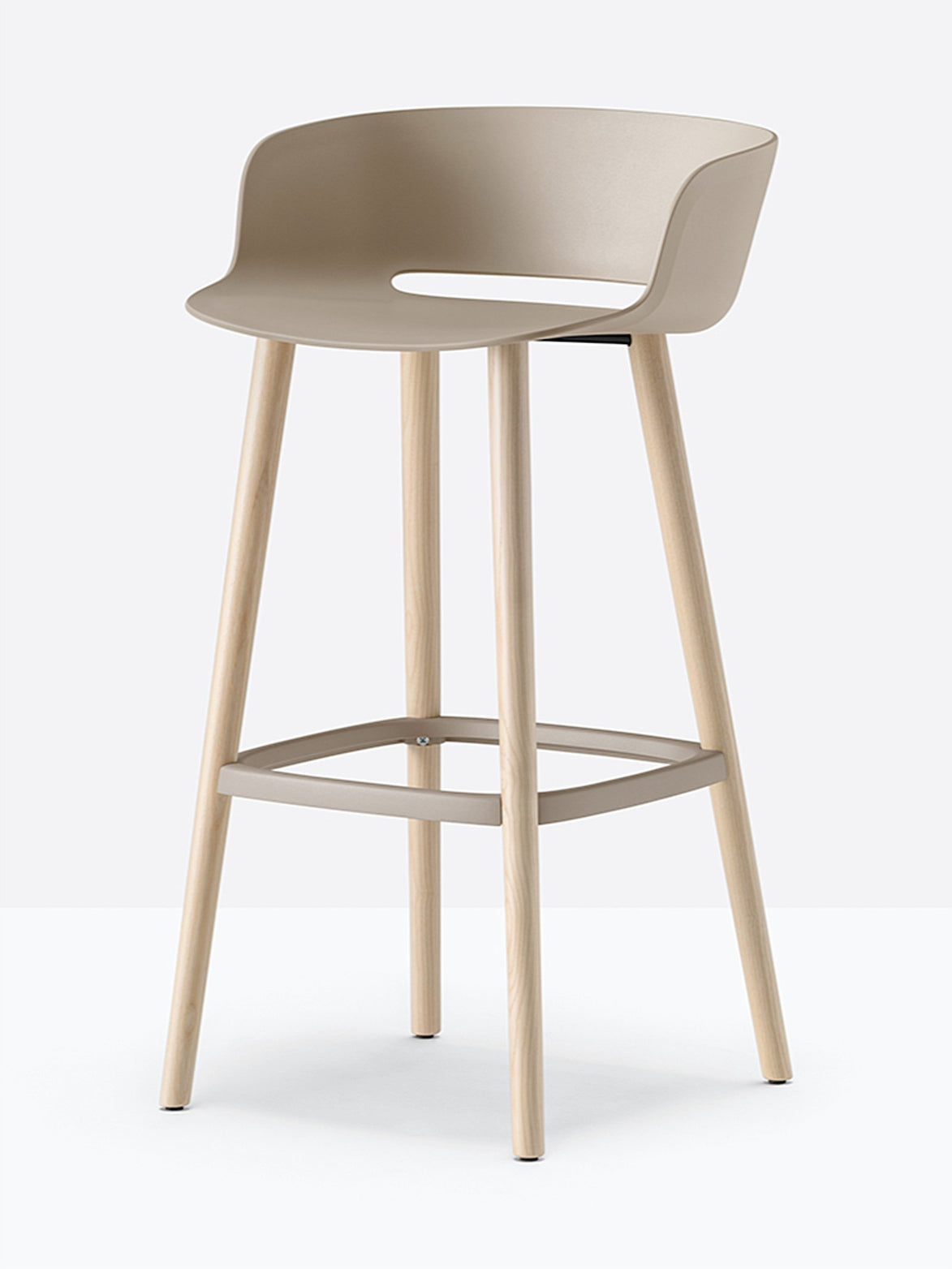 Tabouret de bar Babila Pedrali sable, pieds en frêne