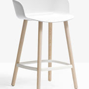 Tabouret Babila pieds bois blanc