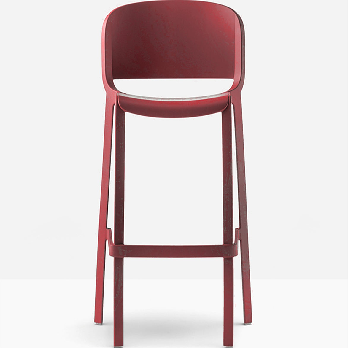 Tabouret de bar Dome Pedrali rouge brique