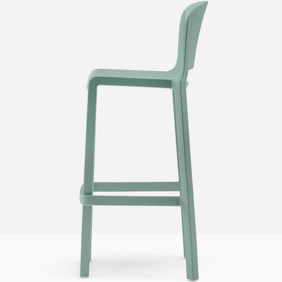 Tabouret de bar Dome vert sauge vue de profil