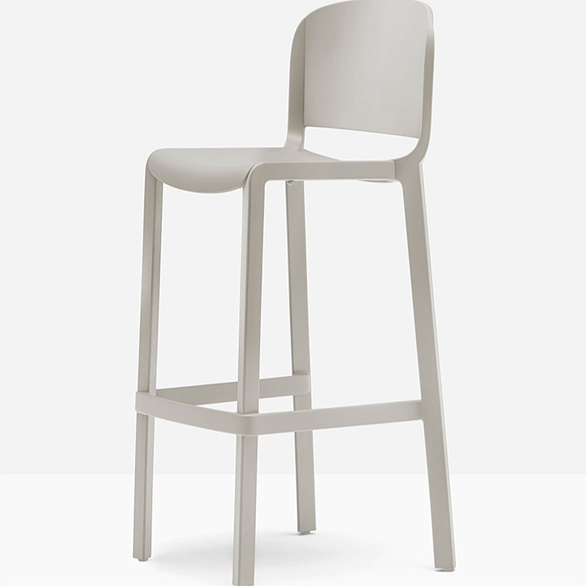 Tabouret de bar Dome beige vue de trois quarts