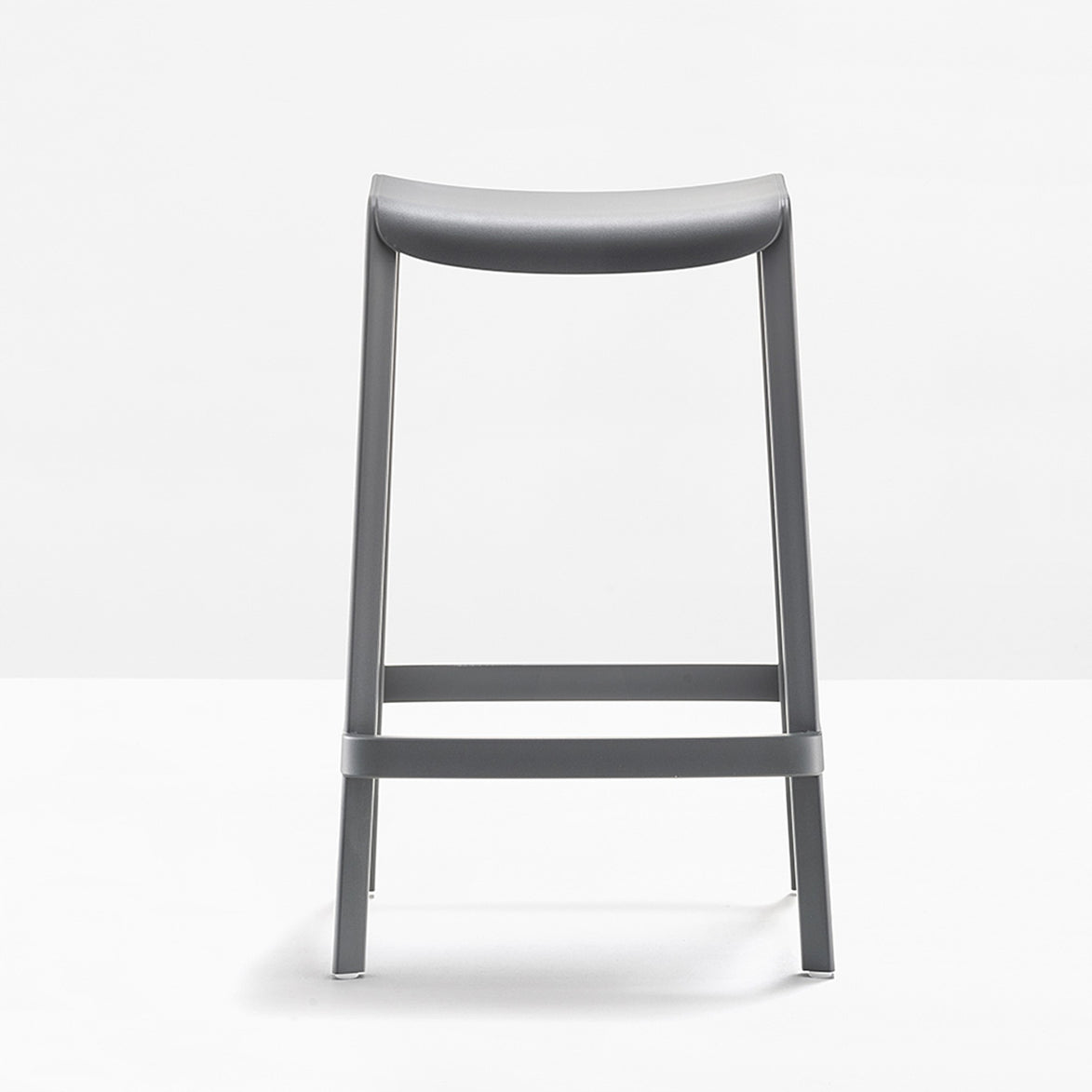 Tabouret de bar Dome sans dossier gris anthracite