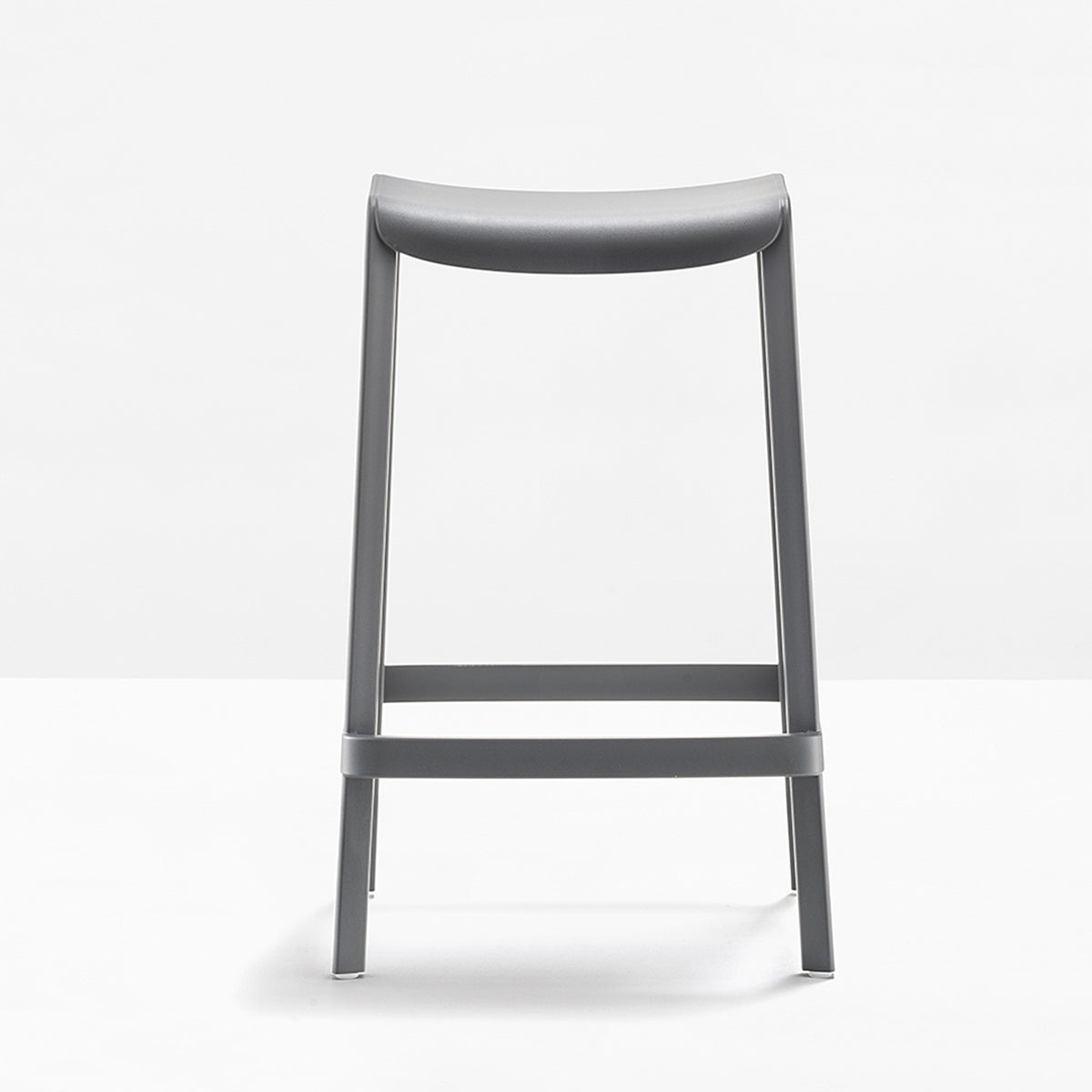 Tabouret de bar Dome sans dossier gris anthracite