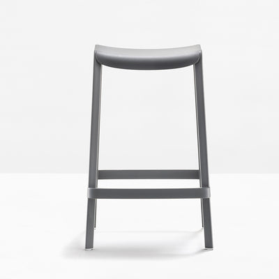 Tabouret de bar Dome sans dossier gris anthracite