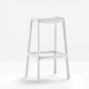 Tabouret Dome sans dossier blanc vue de trois quarts