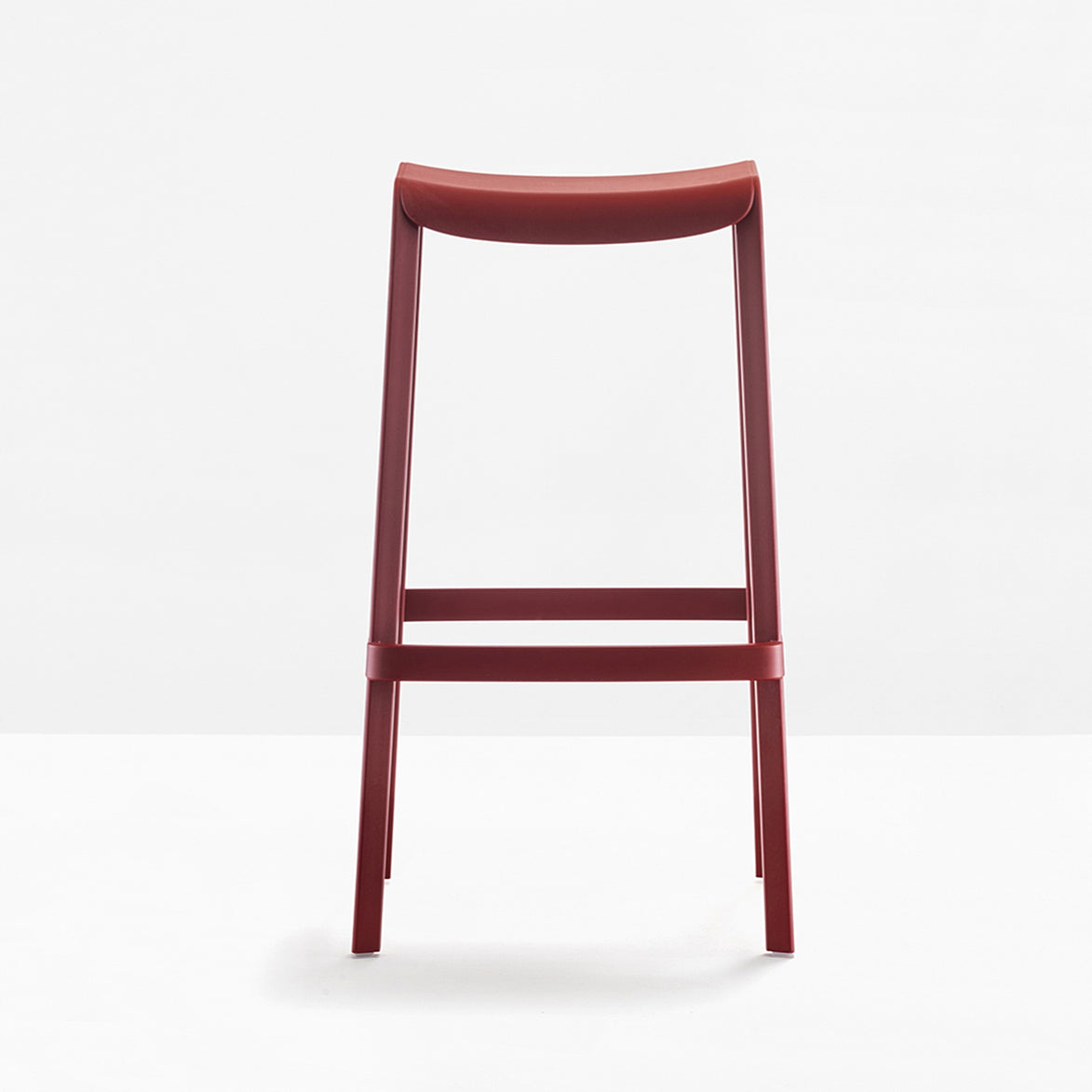 Tabouret de bar Dome sans dossier rouge brique