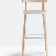 Tabouret de bar Folk Pedrali frêne et blanc