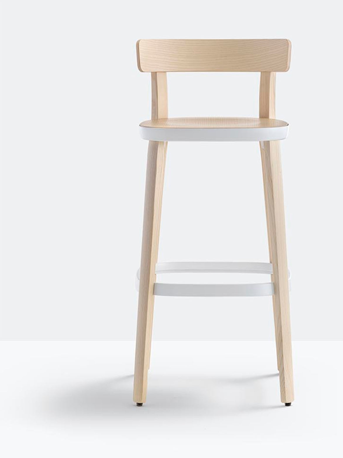 Tabouret de bar Folk Pedrali frêne et blanc