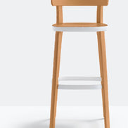 Tabouret de bar Folk 2937 Pedrali, frêne teinté Noyer N1