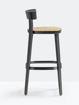 Tabouret de bar Folk canné Pedrali noir