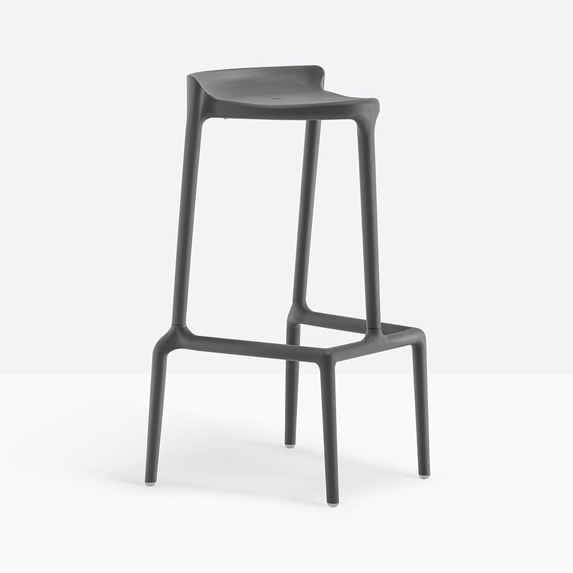 Tabouret de bar Happy gris anthracite, vue de trois quarts